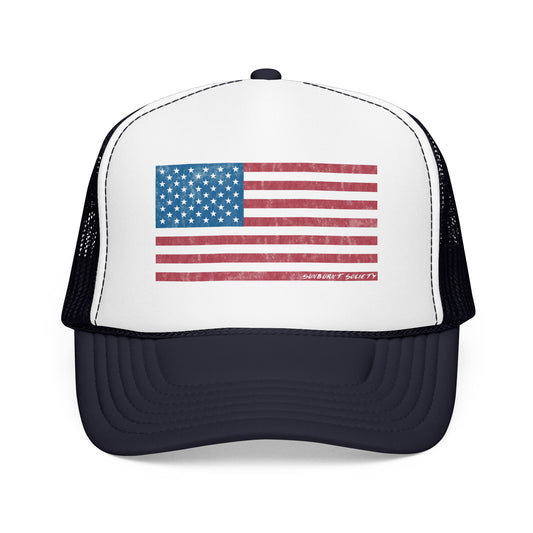 Vintage American Flag Trucker Hat